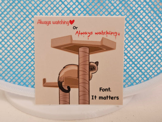 Always watching cat sticker