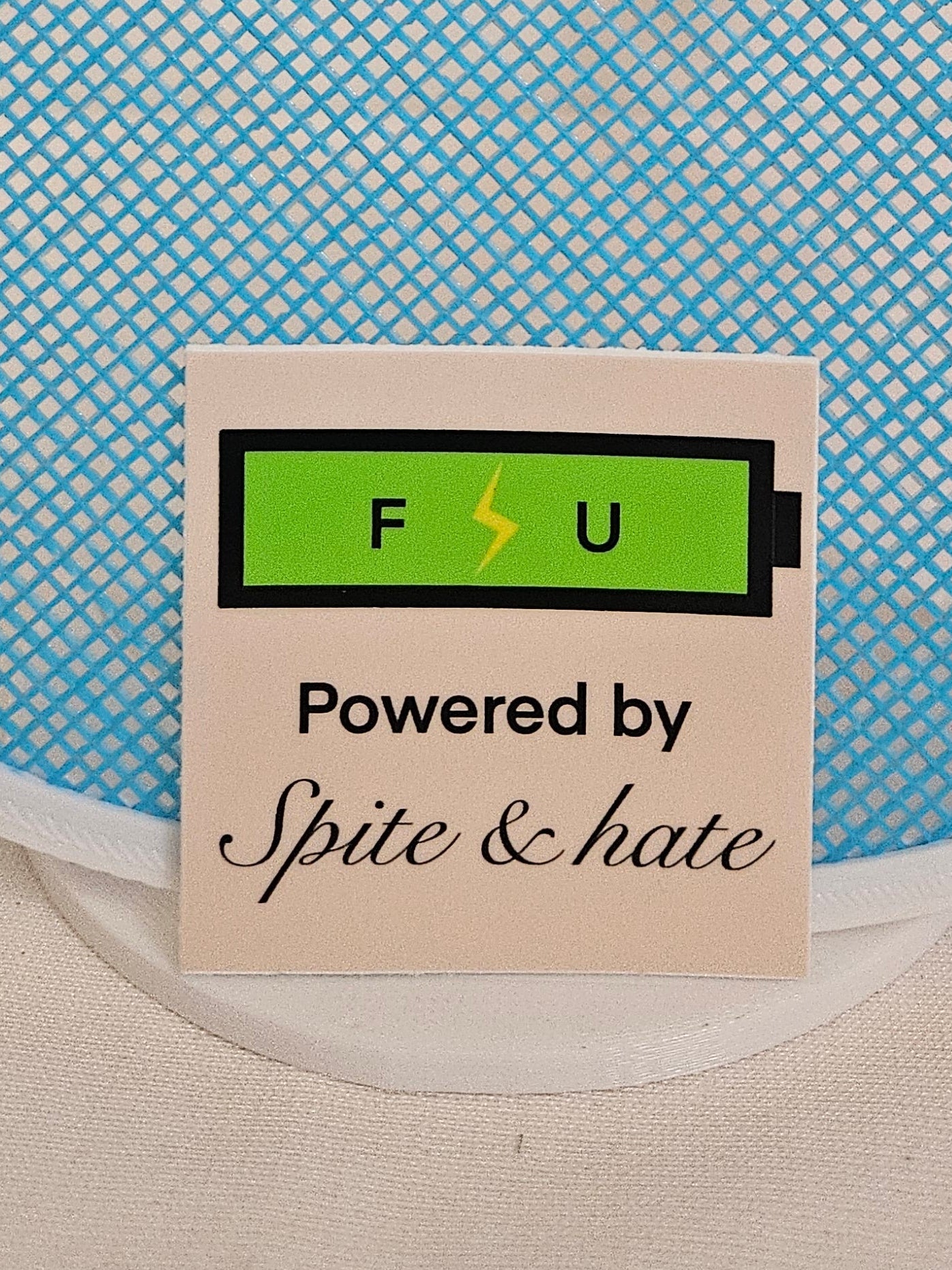Powered by spite and hate sticker