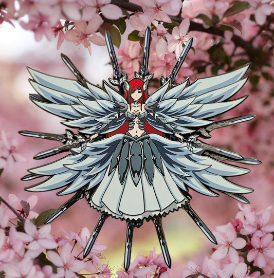 Erza heavens wheel armor spinning enamel pin