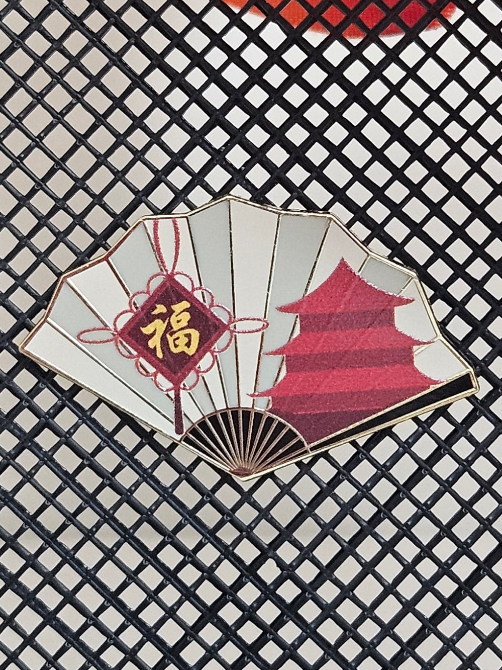 Luck/fortune temple fan filler pin