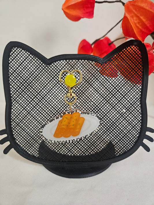 Dim sum shrimp spring roll keychain