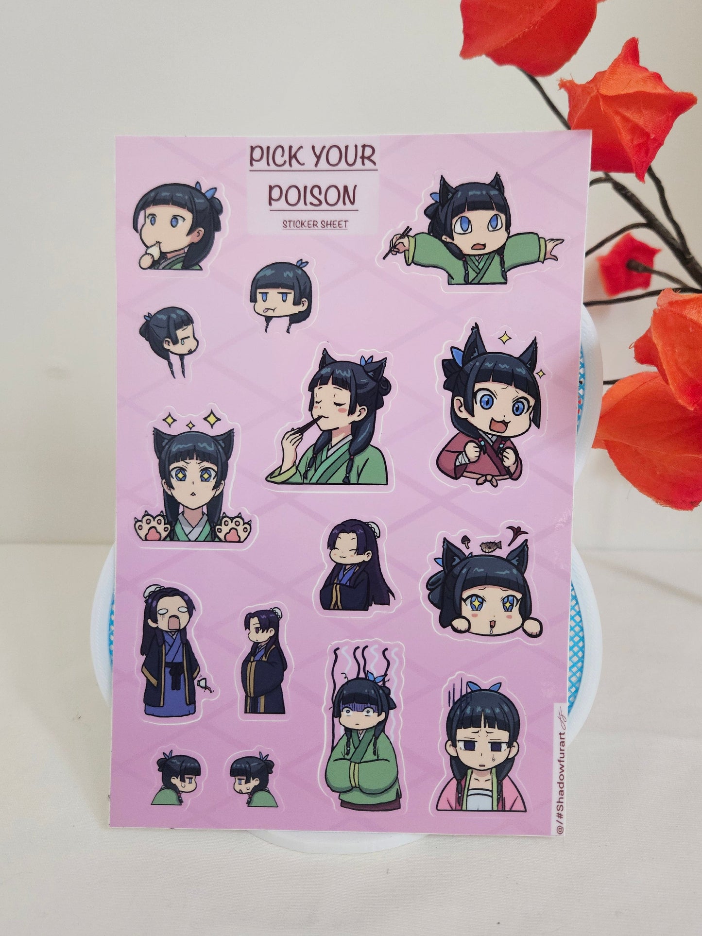 Pick your poison apothecary diaries sticker sheet