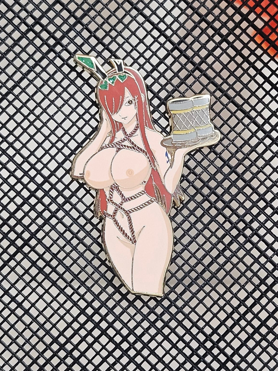 Shibari Erza Scarlet Bunny Enamel Pin