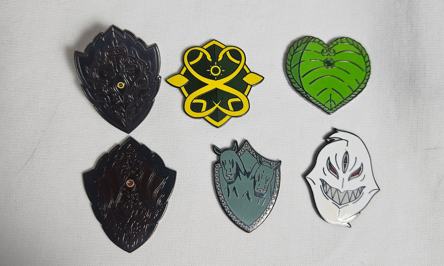 Naofumi Iwatani enamel pin w/ swappable magnetic shields(see other listing for shields)