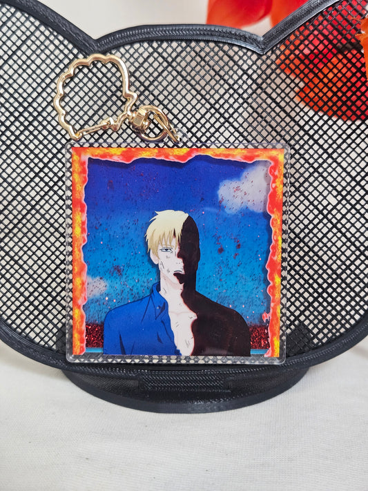 Nanami's beach glitter oil acrylic shaker keychain