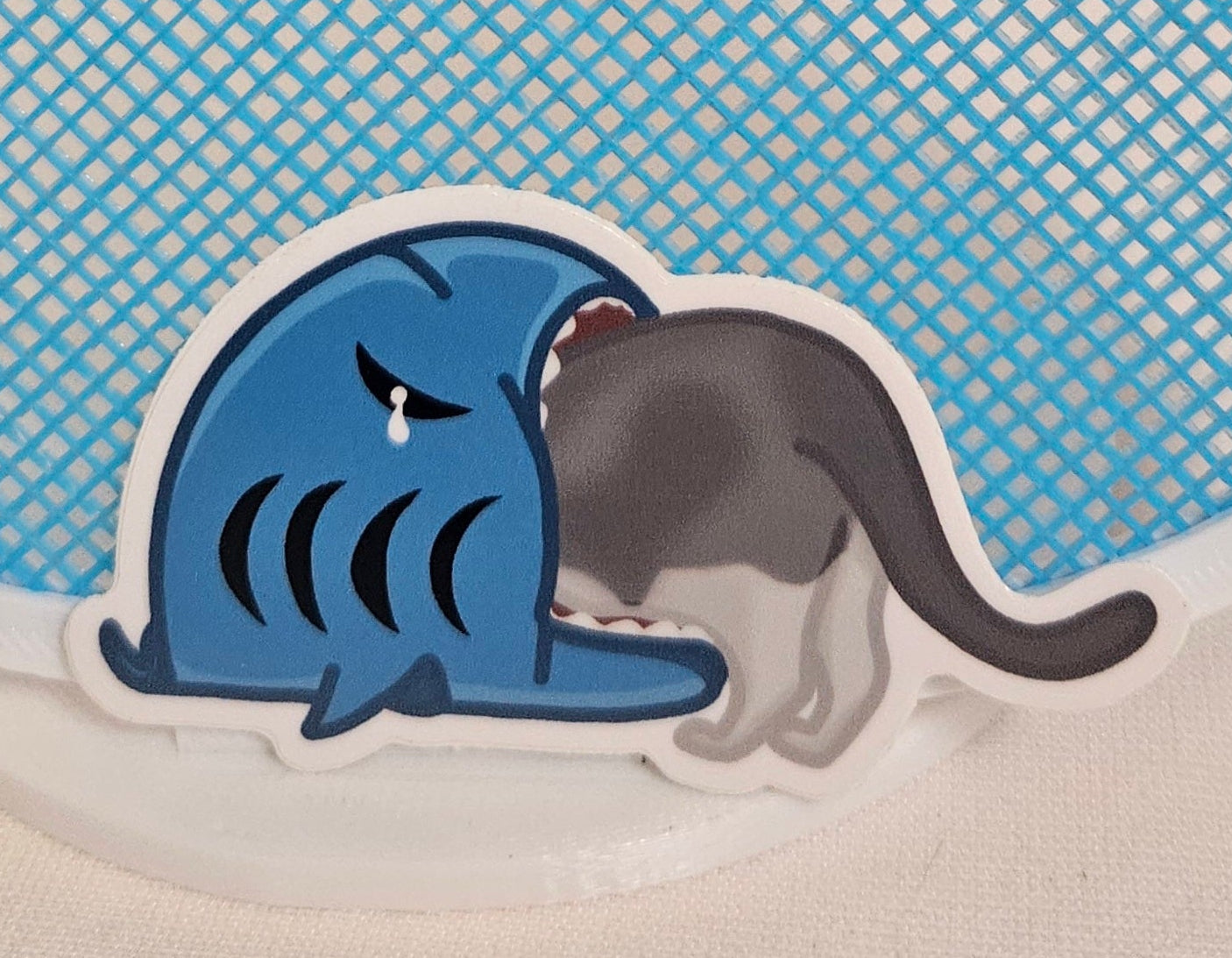 Shark bait cat sticker