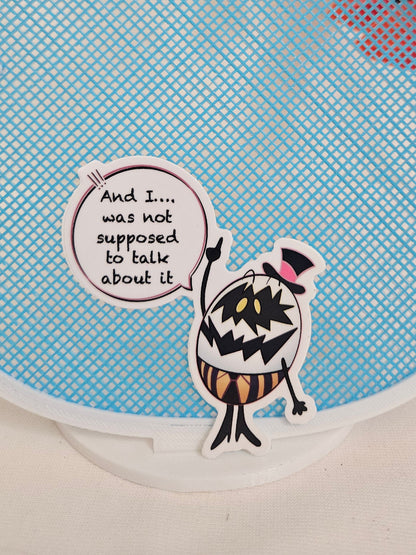 Hazbin hotel not to talk about it egg boy sticker