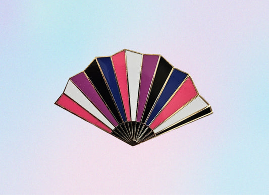 Genderfluid pride fan filler enamel pin
