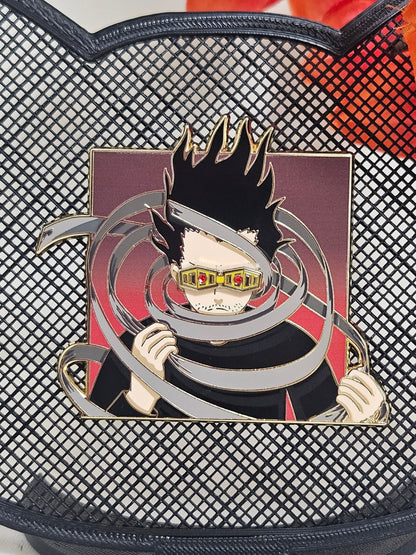 Aizawa enamel pin with magnetic goggles